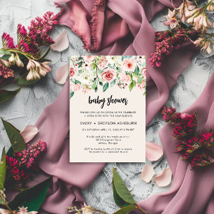 Blush Pink Floral Virtual Baby Shower Invitation