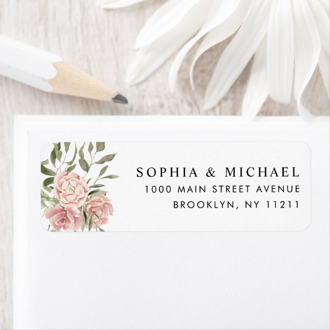 Blush Pink Floral Watercolor Botanical Greenery (Insitu)
