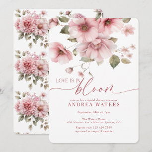 Blush Pink Floral Watercolor Bridal Shower  Invitation