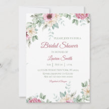Blush Pink Floral Watercolor Bridal Shower 