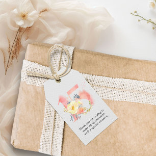 Blush Pink Floral Watercolor Number 15 Thank You Gift Tags