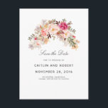 Blush Pink Floral Watercolor Save the Date Announcement Postcard<br><div class="desc">Blush pink flowers romantic save the date postcards</div>