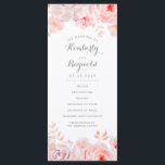 Blush Pink Floral Watercolor Wedding Programs Programme<br><div class="desc">Soft pink watercolor flowers elegant summer wedding programs</div>