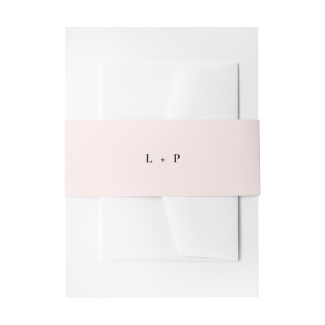 Blush Pink Floral Wedding Belly Band Invitation Belly Band (Front Example)