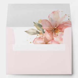 Blush Pink Floral Wedding Envelope