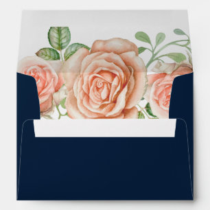 Blush Pink Floral Wedding Envelope