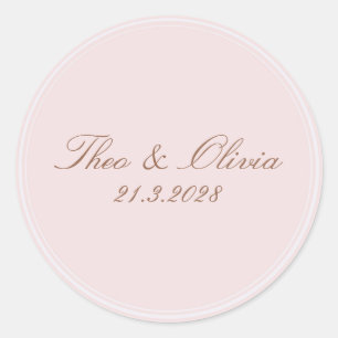 Blush Pink Floral Wedding Favour Sticker