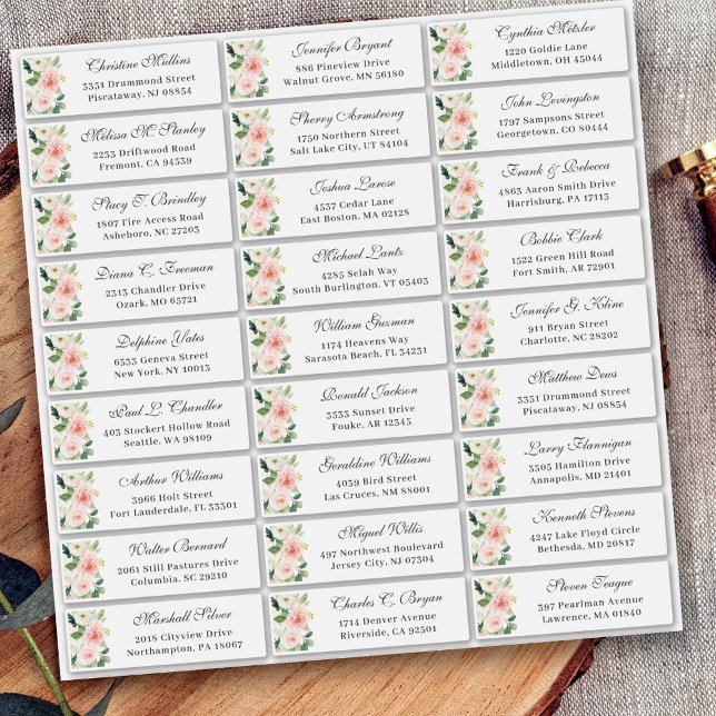 Blush Pink Floral Wedding Guest Address (Creator Uploaded)