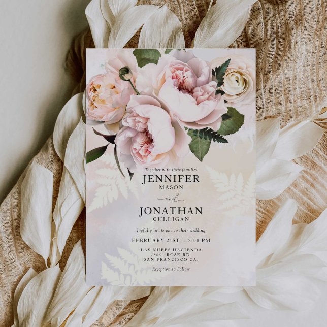 Blush Pink Floral Wedding Invitation (Creator Uploaded)