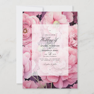 Blush Pink Floral Wedding Invitation