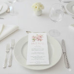 Blush Pink Floral Wedding Menu Card<br><div class="desc">Bring a romantic, elegant touch to your wedding reception table with this blush pink floral menu card, featuring delicate cherry blossom illustration on a crisp white background. The refined design uses pastel pink and green tones combined with sophisticated serif and script fonts to present each course beautifully, from entrée to...</div>