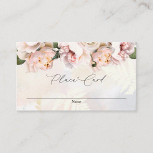 Blush Pink Floral Wedding Name Place Card