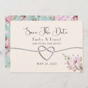 Blush Pink Floral Wedding Save The Date