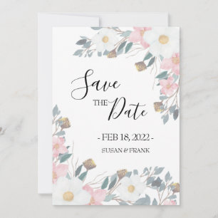 Blush Pink Floral Wedding Save The Date