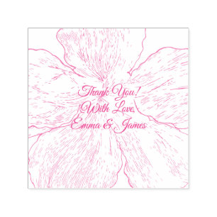 Blush Pink Floral Wedding Thank You  Self-inking Stamp