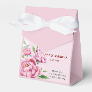 Blush Pink Floral Wedding with Peonie Favour Box
