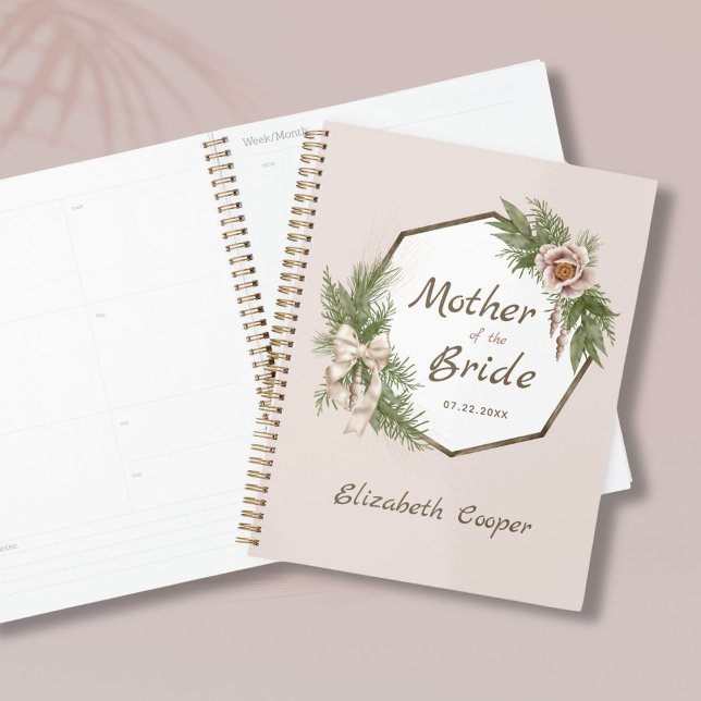Blush Pink Floral Wreath Mother of the Bride Planner (Creator Uploaded)