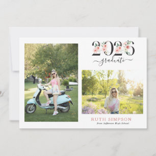 Blush Pink Floral Year Graduation Announcement