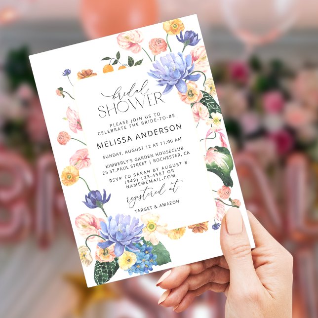 Blush Pink Florals Modern Botanical Bridal Shower  Invitation (Creator Uploaded)