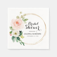 Blush Pink Florals Modern Botanical Bridal Shower