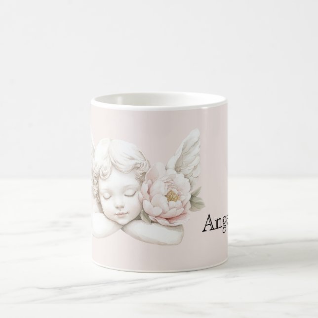 Blush Pink Flower Angel Coffee Mug (Center)