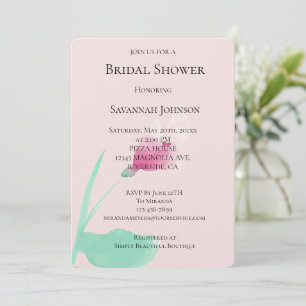Blush Pink Flower Bridal Shower Invitation