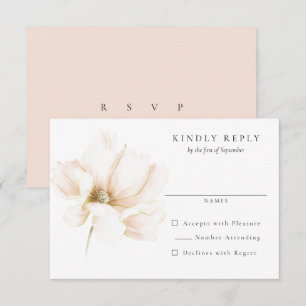Blush Pink Flower Wedding RSVP Reply Card