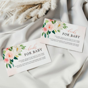 Blush Pink Flowers Book for Baby Enclosure Card