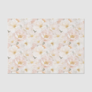 Blush Pink Flowers Bridal Shower Tissue Paper