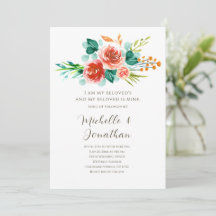 Blush Pink Flowers Greenery Bible Verse Wedding