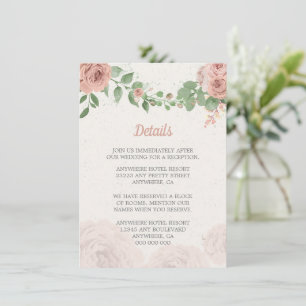 blush pink flowers greenery botanical enclosure card