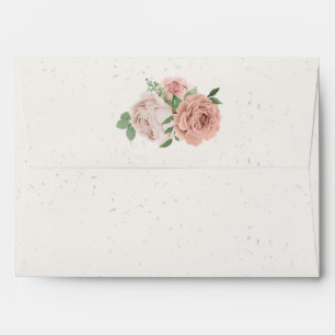 blush pink flowers greenery botanical wedding enve envelope