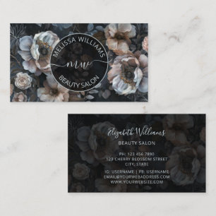 Blush Pink Flowers Logo Business Card