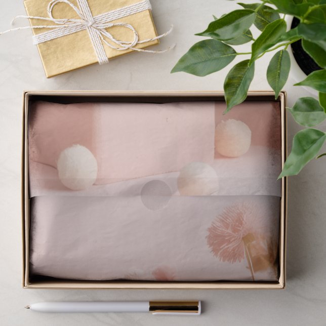 Blush Pink Flowers tissue paper  (Gift)
