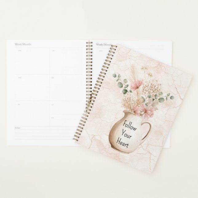 Blush Pink Flowers Vase Planner (Display)