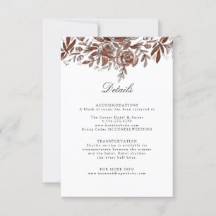 blush pink flowers wedding details enclosure card