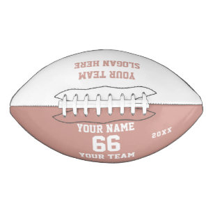 Blush Pink Football with Name, Number, Team