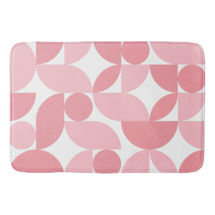 Blush Pink Geometric Abstract Pattern  Bath Mat