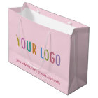 Blush Pink Gift Bag Custom Logo Personalised Bulk