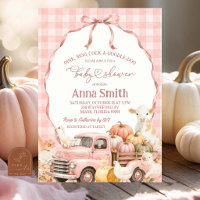 Blush Pink Gingham Farm Animal Baby Shower