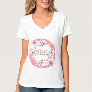 Blush Pink Girl in bloom Baby Shower T-Shirt