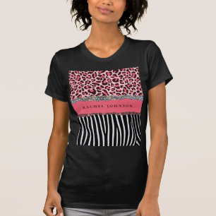 Blush Pink Girly Glitter Leopard Print Loud T-Shirt