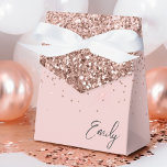 Blush Pink Girly Glitter Monogram Name Favour Box<br><div class="desc">Girly Rose Gold - Blush Pink Sparkle Glitter Monogram Name and Initial Paper Party Gift Boxes This makes the perfect sweet 16 birthday,  wedding,  bridal shower,  anniversary,  baby shower or bachelorette party gift for someone that loves glam luxury and chic styles.</div>