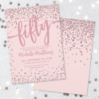 Blush Pink Glitter 50th Birthday