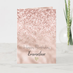 Blush Pink Glitter Glitzy Sparkle Card