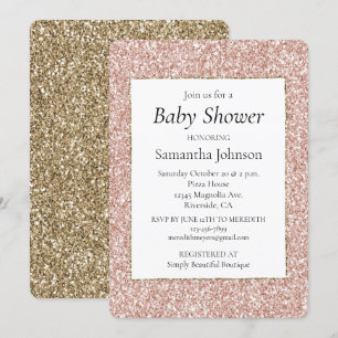 Blush Pink Glitter Invitation
