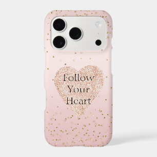 Blush Pink Glitter Love Gold Confetti Heart