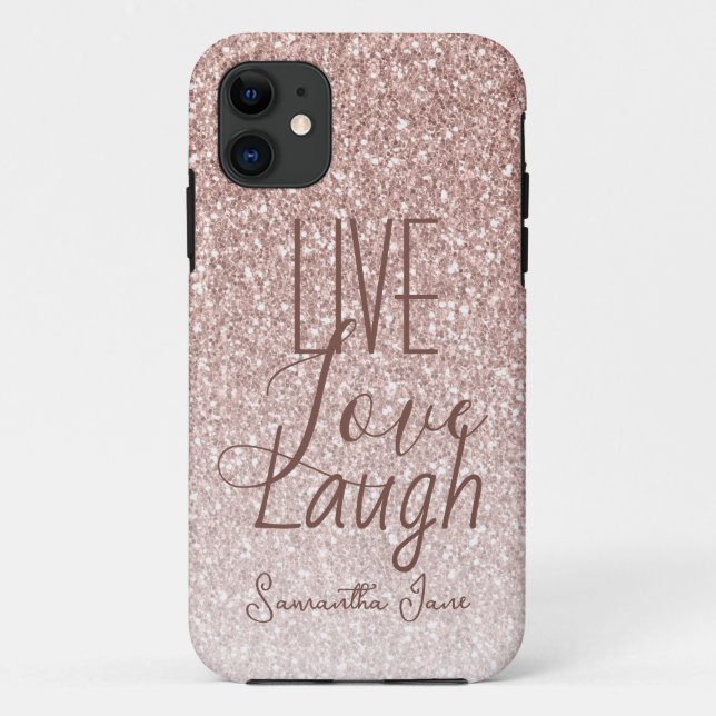 Blush Pink Glitter Motivational  Case-Mate iPhone Case (Back)