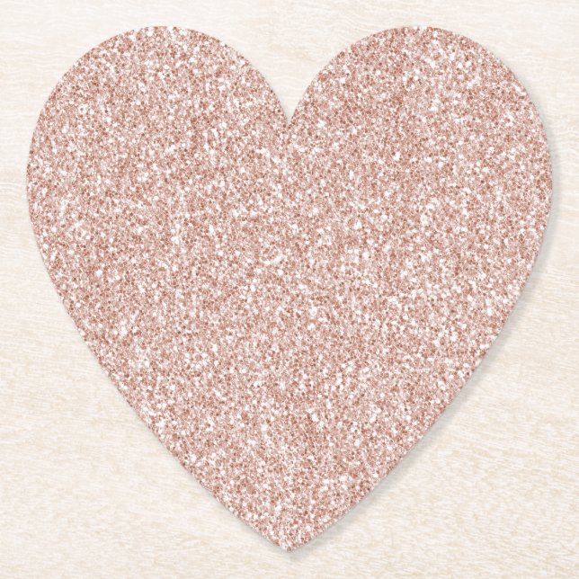 Blush Pink Glitter       Paper Coaster (Front)
