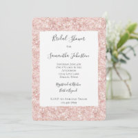 Blush Pink Glitzy Glitter Sparkle Bridal Shower
